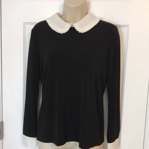 🖤 CeCe 🖤…Women’s Size XS…Black Pleated Collar Top